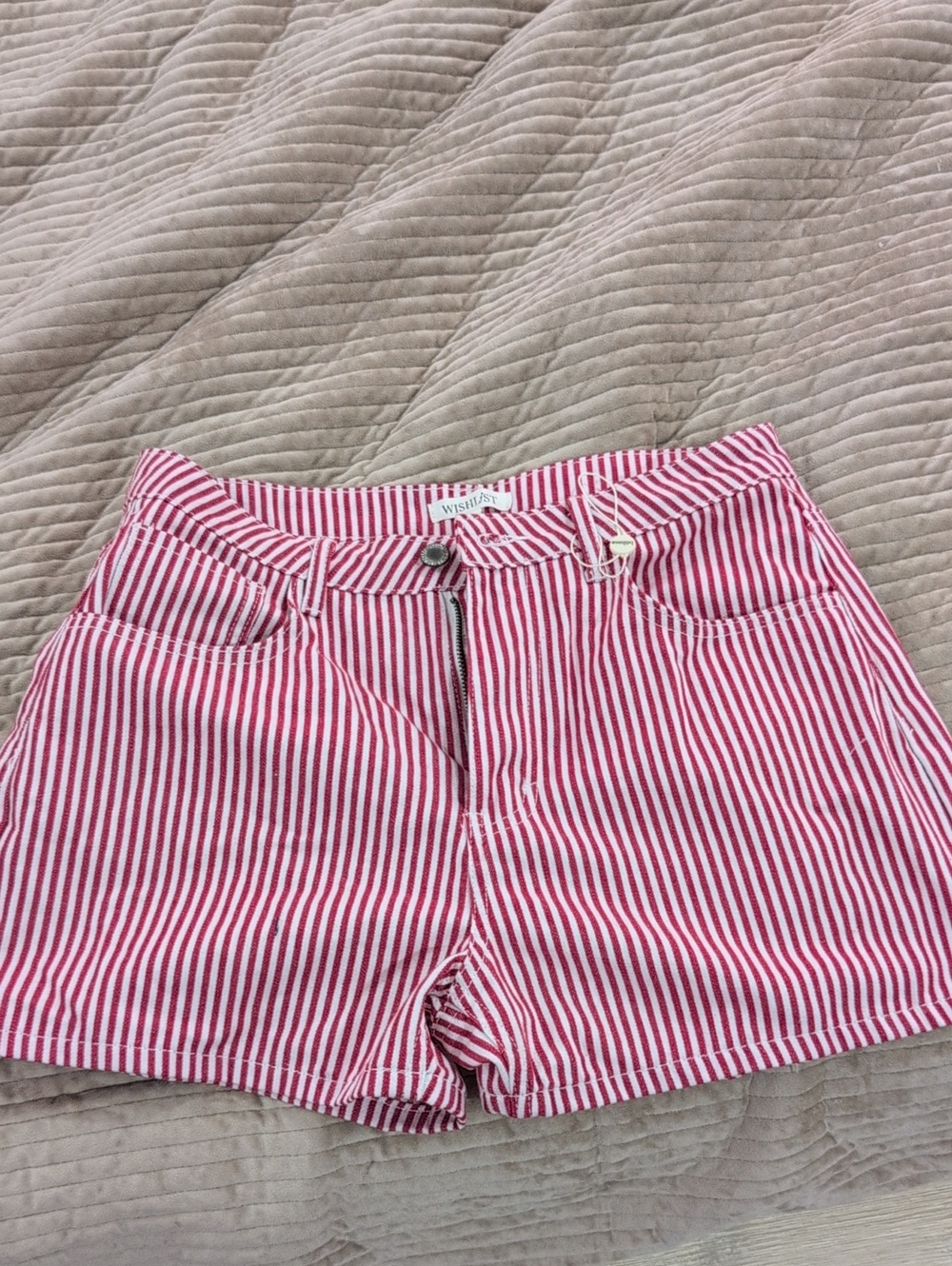 Wishlist Red & White Striped Jean Shorts
